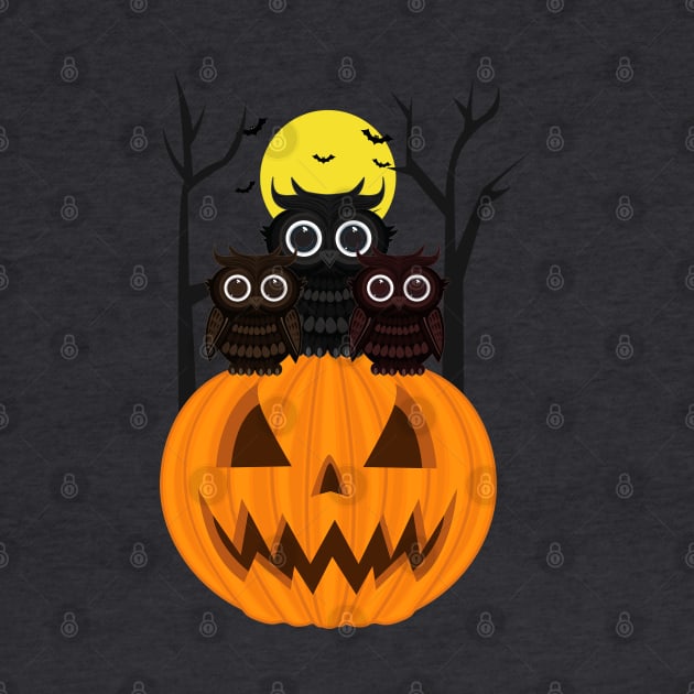 Jack O lantern & Owls by adamzworld